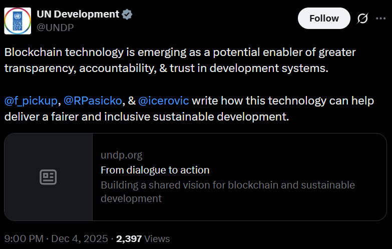 UNDP Expands Stellar Blockchain Payments After Five-Country Pilots