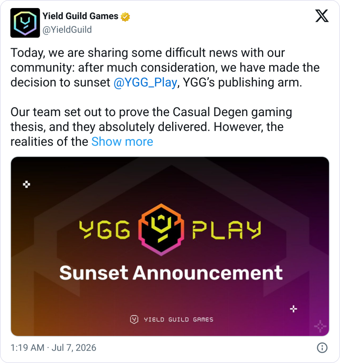 YGG Cuts Game Publishing Arm, Lays Off 35 Staff