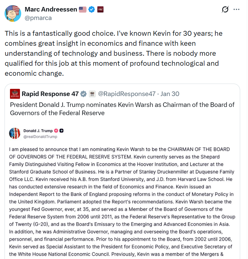 Federal Reserve Taps A16z Co-Founder for Monetary Policy Task Force