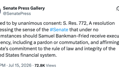 Senate Opposes Sam Bankman-Fried Clemency Bid