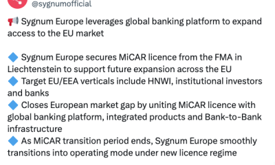BancaStato Launches Bitcoin Trading With Sygnum