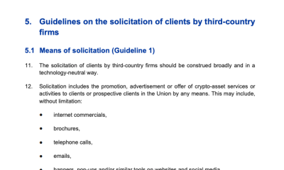 ESMA Clarifies Reverse Solicitation Rules Under MiCA