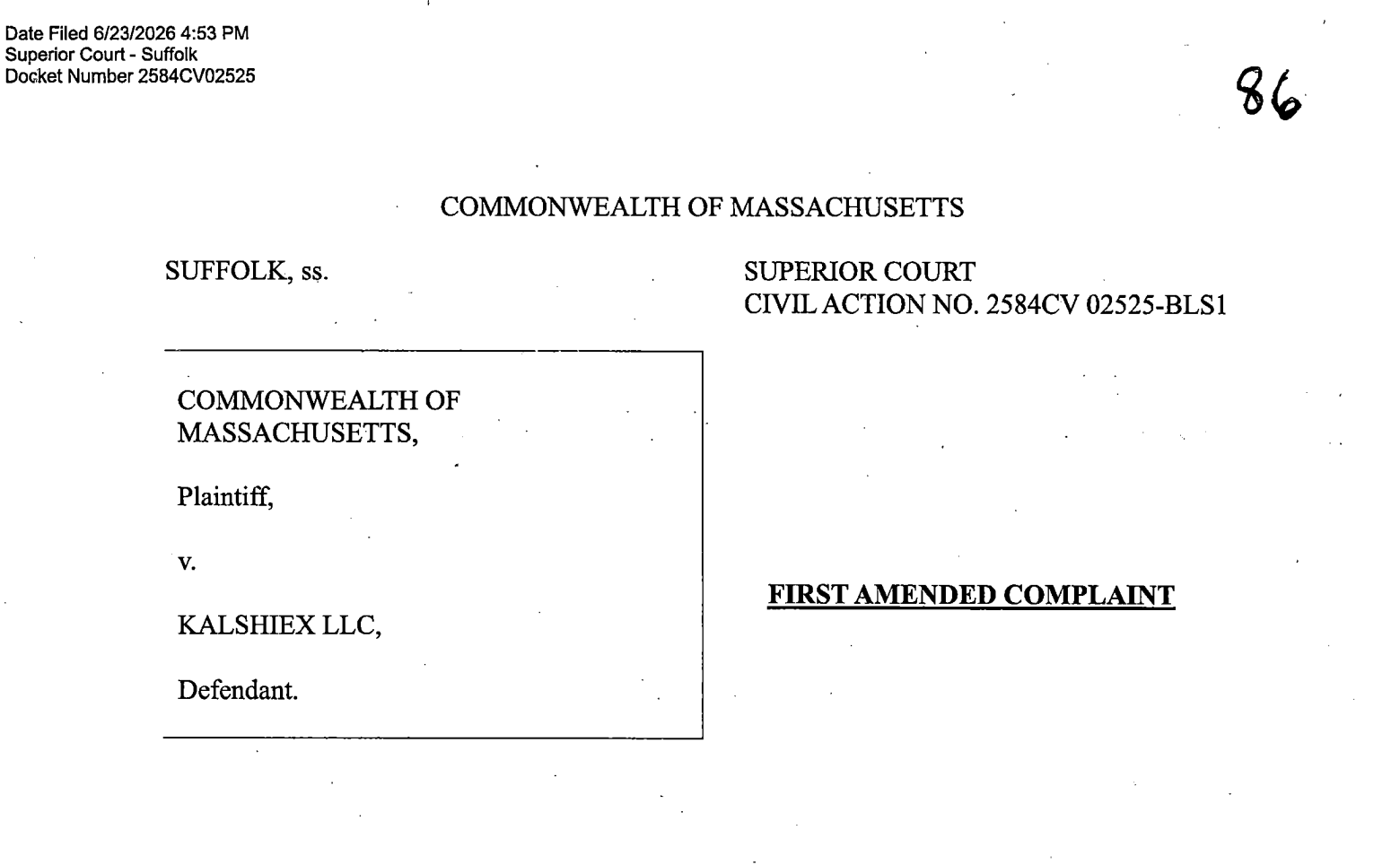 Massachusetts AG Files Amended Lawsuit Against Kalshi over Sports Betting after Court Ruling
