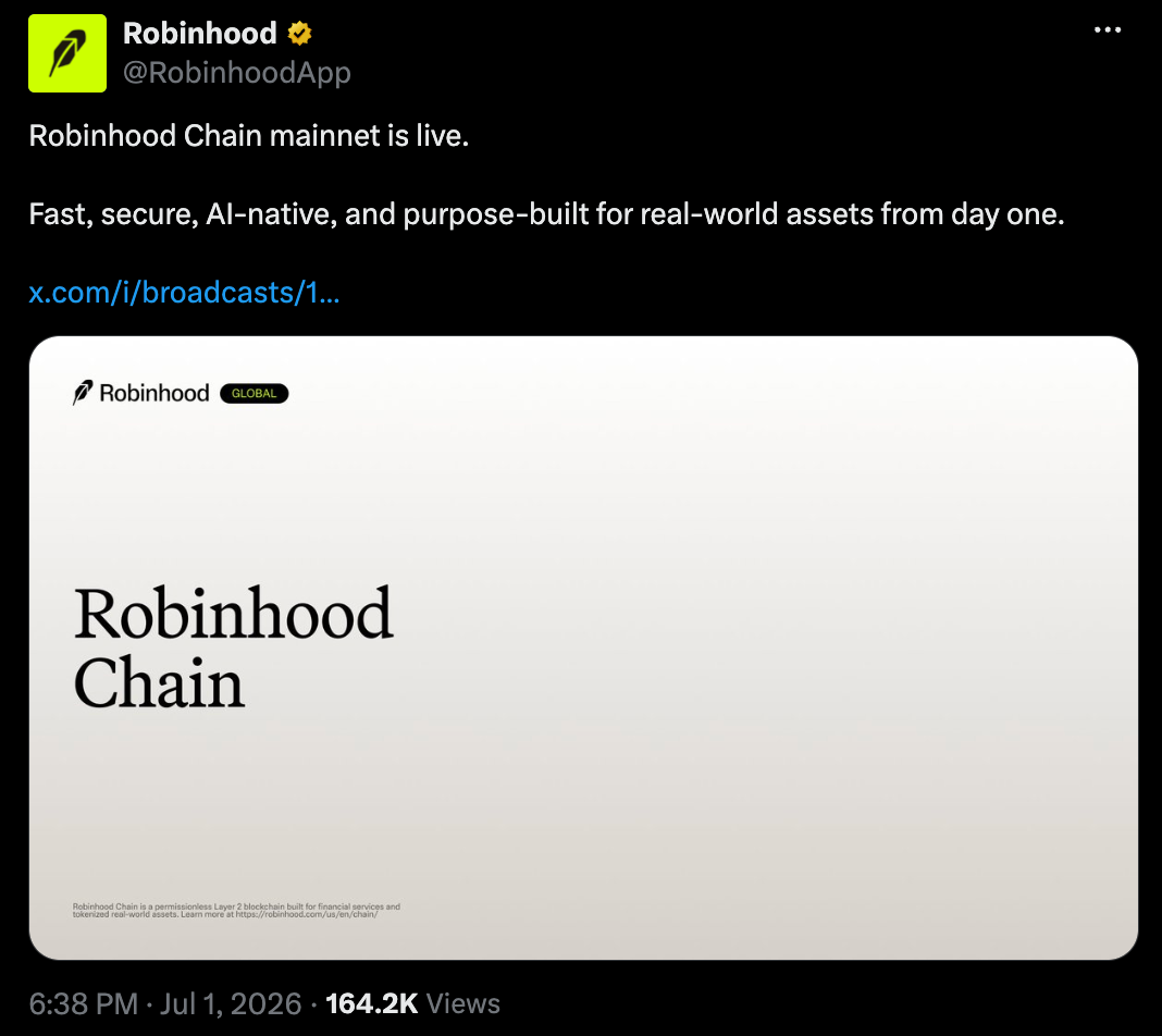 Robinhood Rolls out Public Blockchain, Plans Crypto Trading for UK Residents