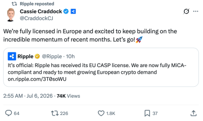 Ripple Receives Full MiCA License After EU Crypto Deadline