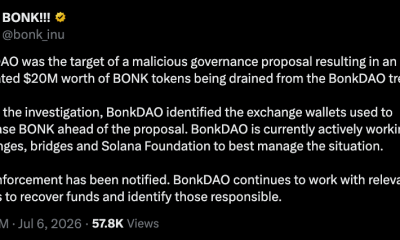 BonkDAO Reports $20M Theft from ‘Malicious Governance Proposal’