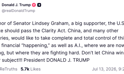 Donald Trump Invokes Lindsay Graham's Death to Push Crypto Bill