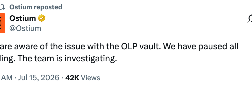 Ostium Pauses Trading After Apparent Oracle Exploit Targets OLP Vault