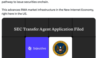 Injective Files SEC Transfer Agent Application for Onchain Securities