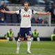England forward Harry Kane celebrates against Denmark at Wembley