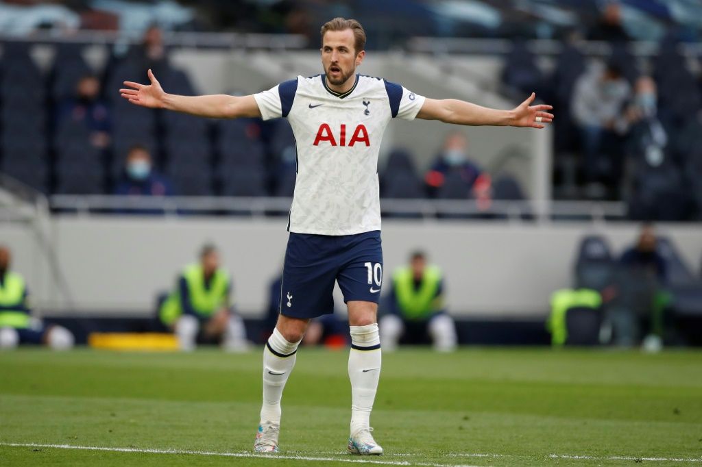 England forward Harry Kane celebrates against Denmark at Wembley
