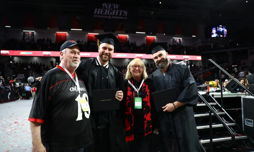 Travis, Jason, and Donna Kelce.