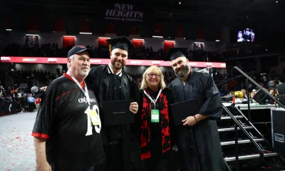 Travis, Jason, and Donna Kelce.