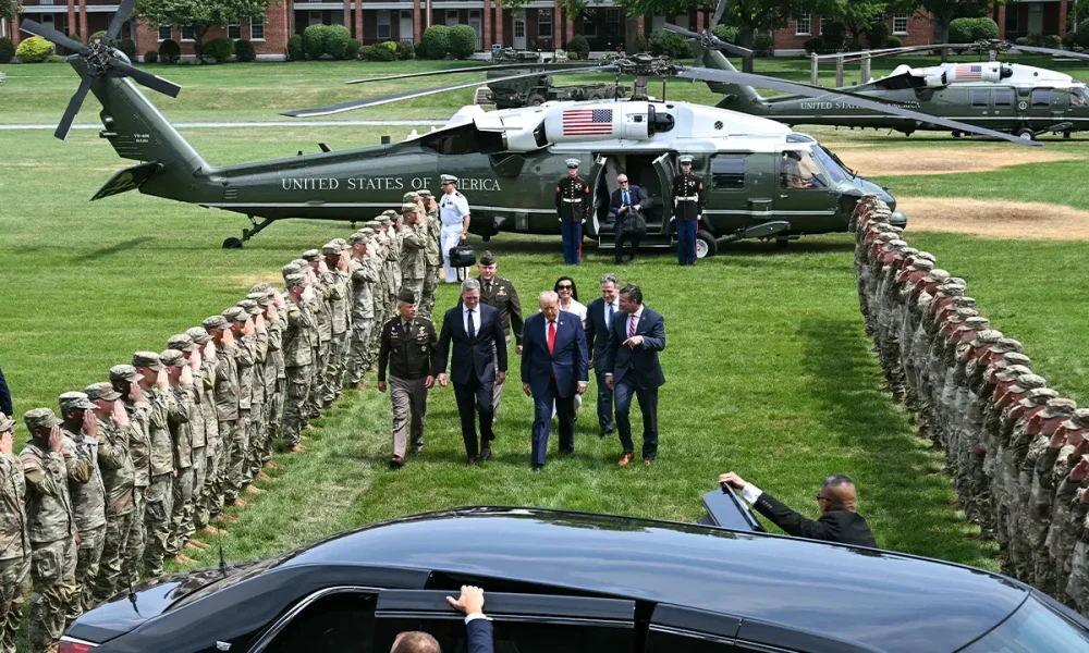 President Trump discusses Iran, economy at defense summit in Pennsylvania
