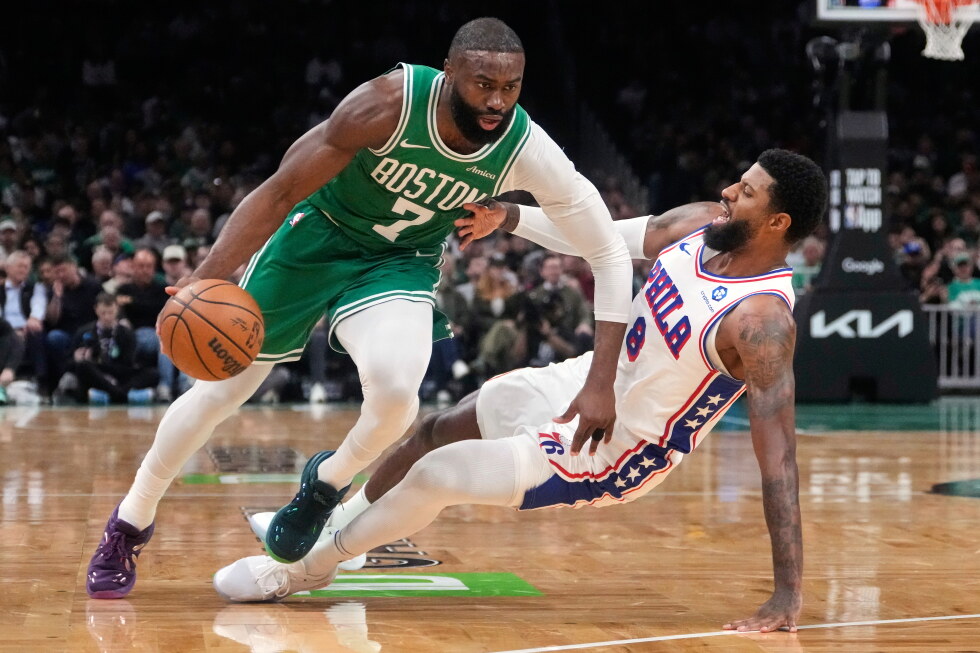 Jaylen Brown getting traded by Celtics to 76ers for Paul George, draft picks