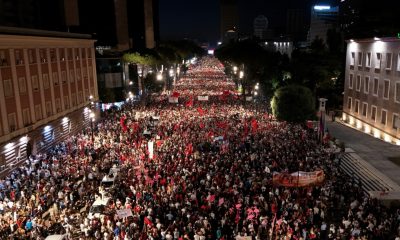 Albanians protest against the government and corruption for a 35th night in a row