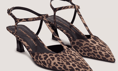 leopard print T-strap heels