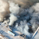 Smoke rises from a shopping centre in the central Ukrainian city of Kryvyi Rih after a Russian drone attack. Photo: 21 August 2026