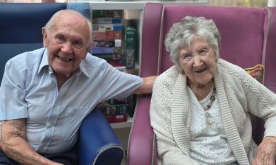 Celebrating Margaret and Dennis' 75th wedding anniversary at Russell Churcher Court, Gosport