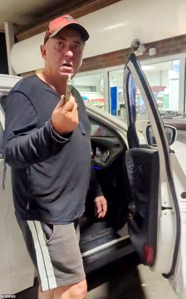 Shane Richie appeared bleary-eyed as he stepped out of his car ahead of being arrested at an Essex petrol station on Wednesday