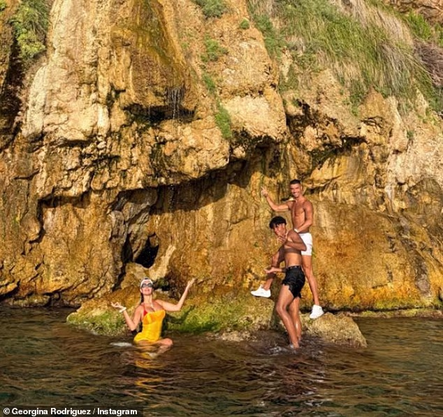 Georgina Rodriguez reflected on being a mum to her fiancé Cristiano Ronaldo's son after they enjoyed a 'special' family holiday together (pictured)