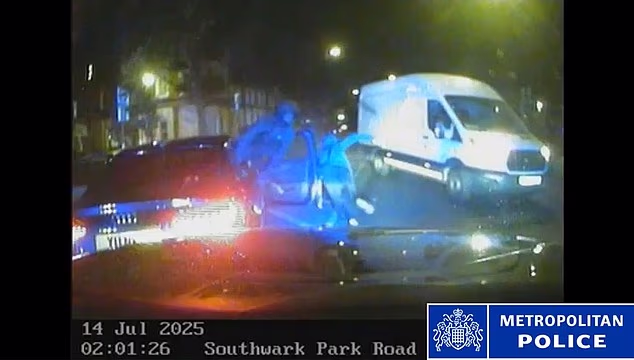 Police chased a car carrying Julius George, Isaac Bakoya and Adel Sineen through the streets of London before the defendants crashed into a lamppost