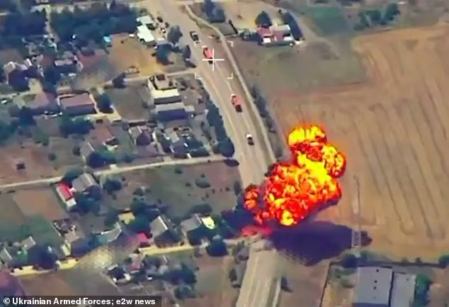 Ukraine unleashes its most intense bombardment of the war, igniting fires across Russia and destroying drone factory
