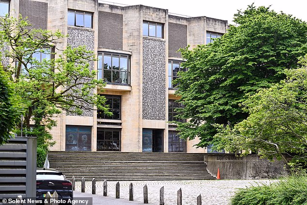 Mohamed Mohamoud, 22, is on trial at Winchester Crown Court (pictured) accused of preparing for acts of terrorism between October 1 2024 and March 5 2025