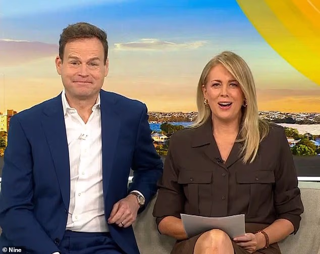 Samantha Armytage (right) couldn't seem to keep her composure on Wednesday morning when she interviewed the distinctive-looking Muay Thai fighter Ryan McDonald. (Pictured alongside Tom Steinfort)