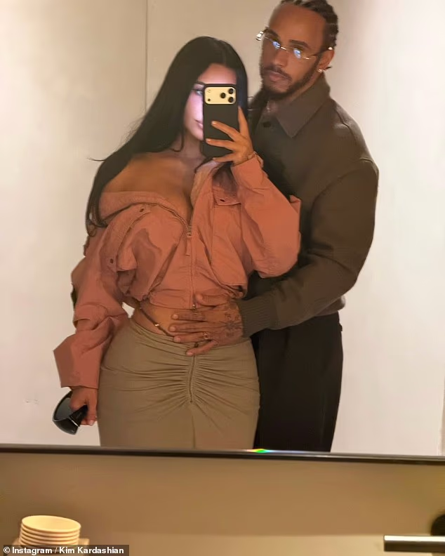Kim Kardashian and her boyfriend Lewis Hamilton showed their romance is stronger than ever as they posed for a string of loved-up snaps