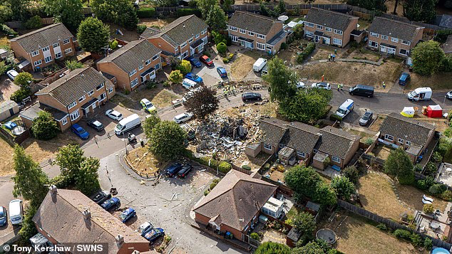 A bungalow was completely destroyed in a suspected gas explosion