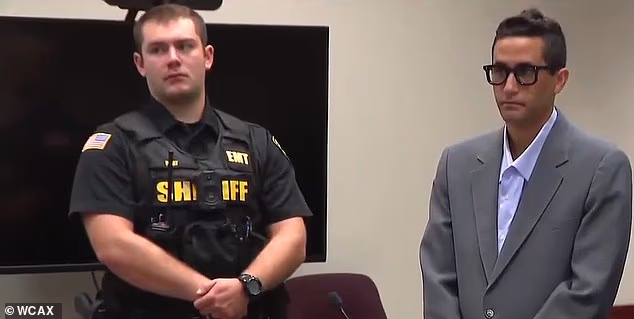 Luciano Frattolin, 46, the founder of organic coffee brand Gambella, was found guilty on Monday of second-degree murder and concealment of a human corpse charges. He is pictured in court