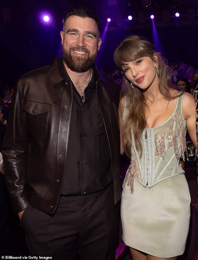 Graham Norton discussed his experience at Taylor Swift and Travis Kelce's wedding last month and appeared to take a subtle swipe at the star-studded affair. Above, the couple in March