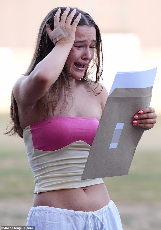 Student Natasha Reda celebrates A-level results at Solihull School, Solihull