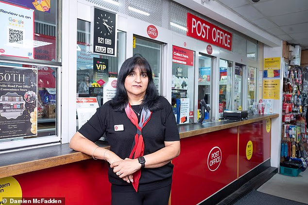 Rooprit Gill (known as Roopie), who runs the Post Office in Handsworth, Birmingham, returned to work last year