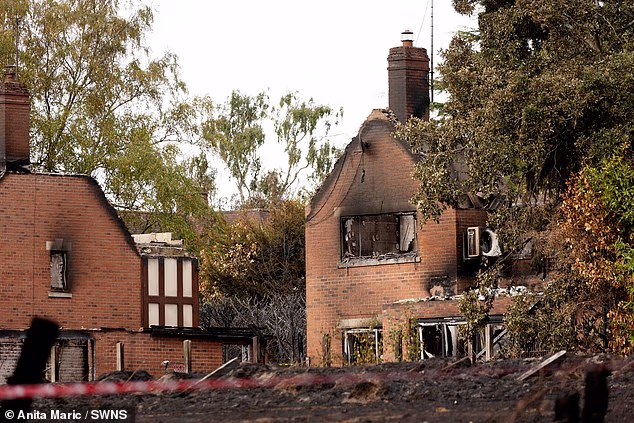 The scene of utter devastation following a fire that completely gutted luxury properties in Stourbridge, West Midlands