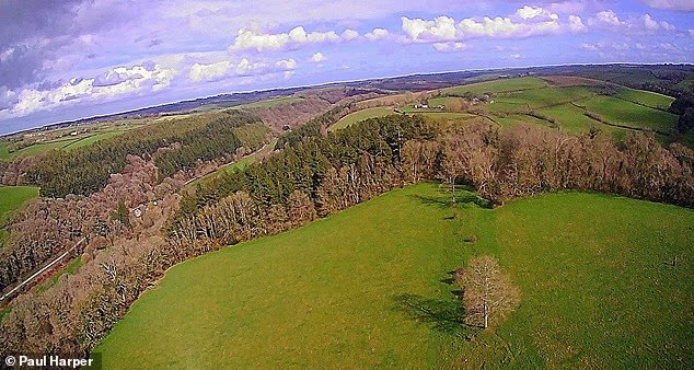 A drone view of Castle Hill, which experts now believe was where Anglo-Saxon forces delivered a devastating defeat to a Viking army in 878