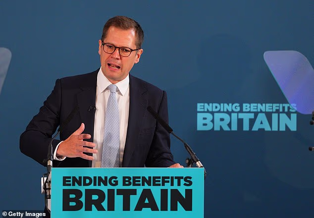Robert Jenrick, Reform UK's Treasury spokesman, unveiled plans to make benefit recipients part of 'alarm clock Britain' under a 'welfare to work' scheme