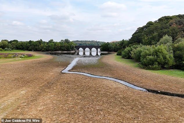 Water levels in England's rivers and reservoirs have dropped dramatically after an exceptionally hot and dry summer