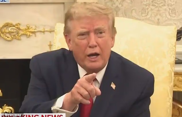 Donald Trump angrily shouted 'quiet' at a female CNN reporter after she asked about his relationship with his 35-year-old aide Natalie Harp in the Oval Office on Monday