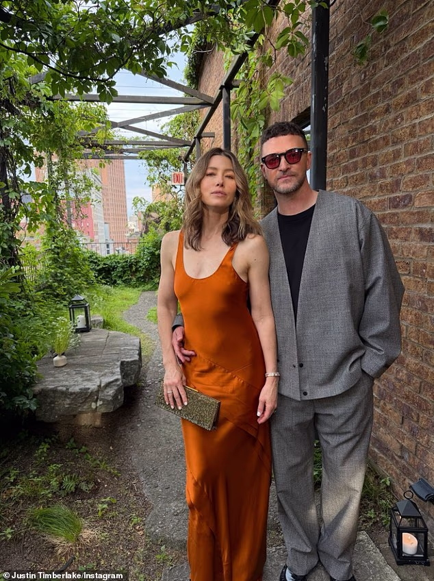 Justin Timberlake put on a united front with his wife Jessica Biel in a rare snap he posted on Tuesday following a difficult two years for his career