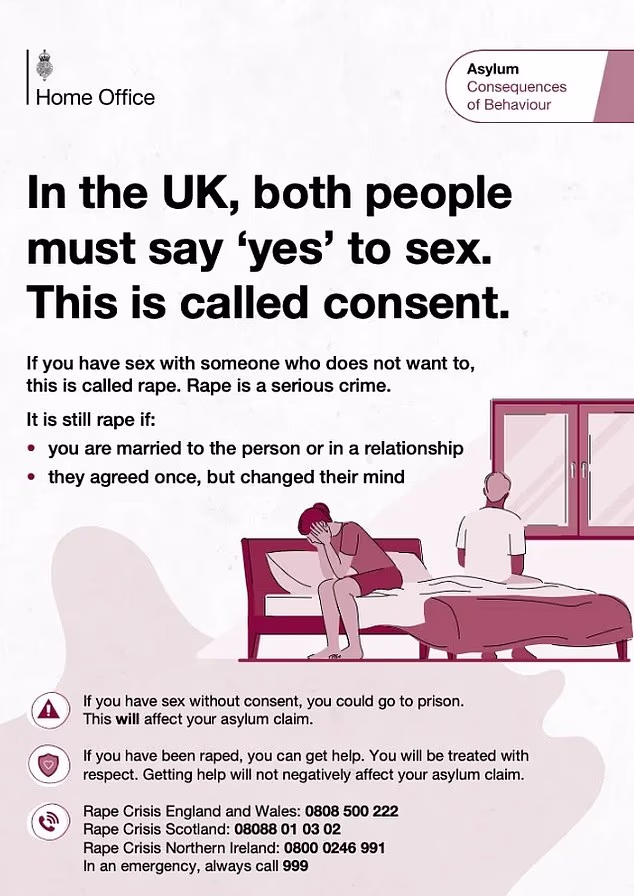 A page from the Home Office's new guidebook for asylum seekers