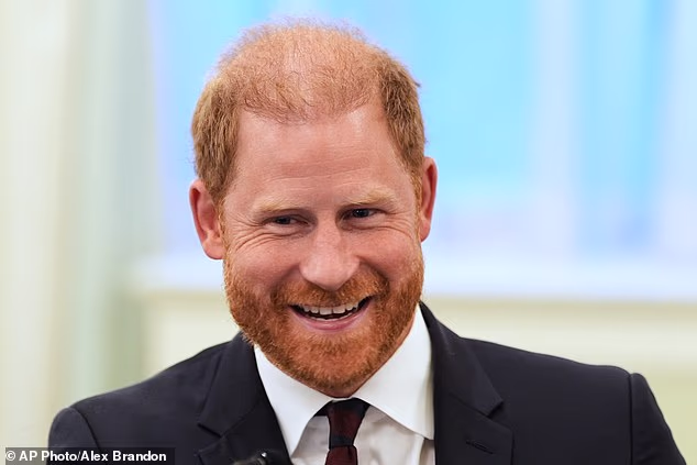 Prince Harry beamed with delight as he pictured for the first time since it was revealed he will imminently return to the UK to live with his family