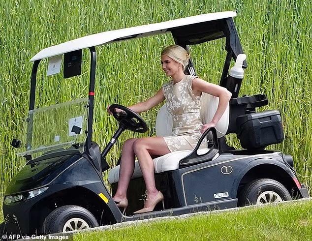 She has become a constant fixture in Donald Trump's life, with 35-year-old Natalie Harp dutifully trailing the President of the United States in a golf cart - from the White House to Mar-a-Lago