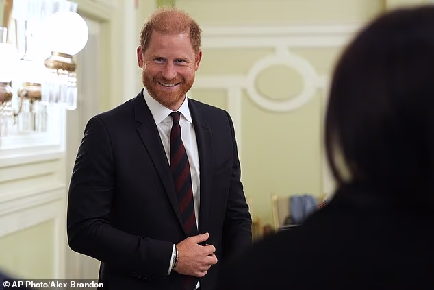 There was no word from the heir to the throne following the bombshell news that the Duke and Duchess of Sussex will return to the UK. Pictured: Prince Harry in Washington on Wednesday