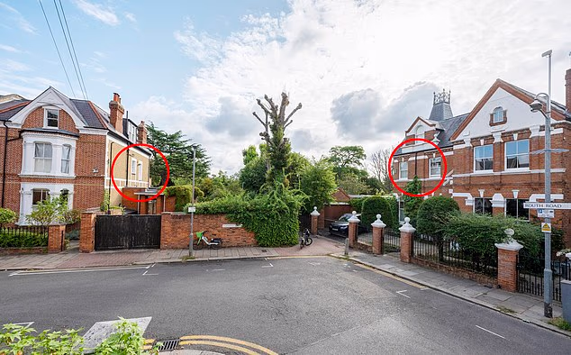 Two wealthy neighbours are locked in a planning battle with the homeowner on the left wanting to expand windows to the right side of his property to give him better views of Wandsworth Common. However, his neighbour to the right says it will impact his family's privacy