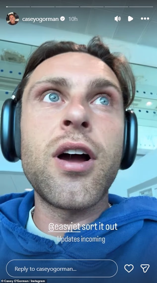 Casey O'Gorman has revealed he nearly missed his flight to best pal Tom Clare's second wedding to Molly Smith in Mallorca after the airline overbooked the flight