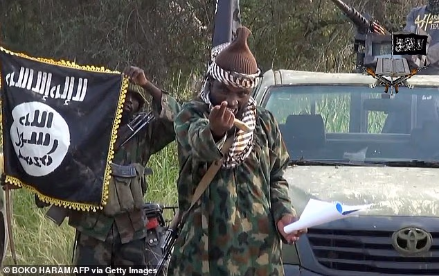 Jihadists have kidnapped and slaughtered scores of people in an attack during Friday prayers in central Nigeria. File image shows a Nigerian jihadist in 2014