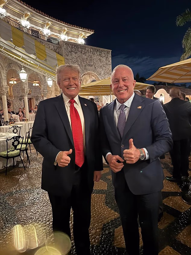 Donald Trump's Ambassador to Belgian Bill White is pictured right with the President