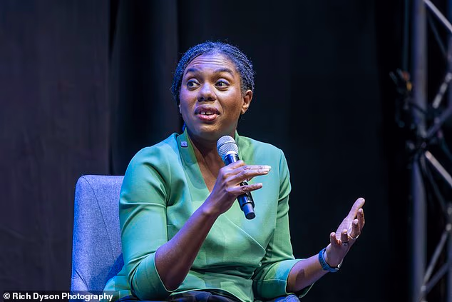 Tory leader Kemi Badenoch is seen at the Edinburgh Fringe Festival in an interview with LBC presenter Iain Dale